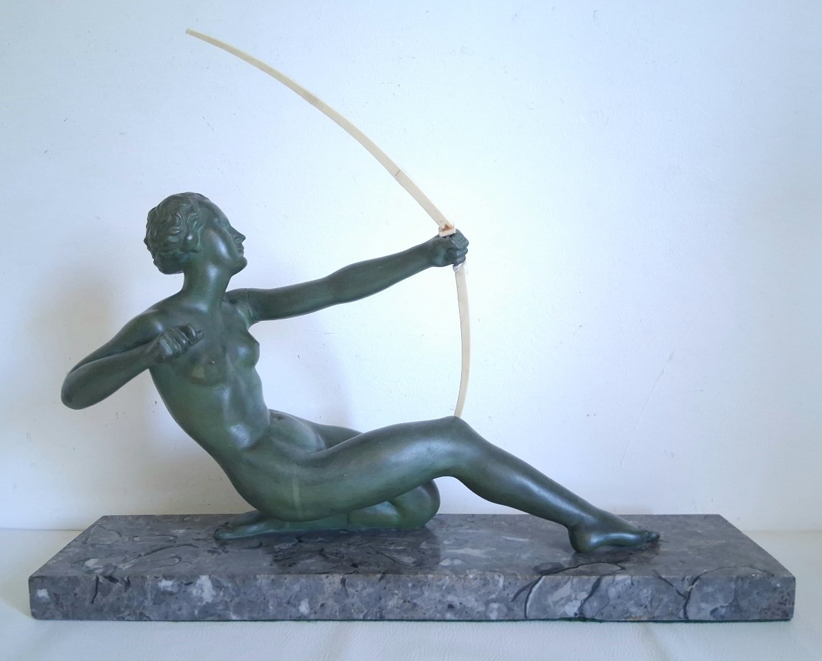 Diana The Huntress Sculpture 1930 Art Deco Oudine Alexandre Ouline