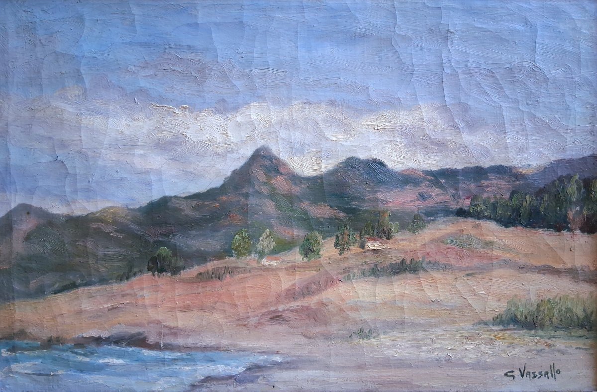 Georges VASSALLO huile sur toile paysage orientaliste Maroc ou Algérie-photo-2