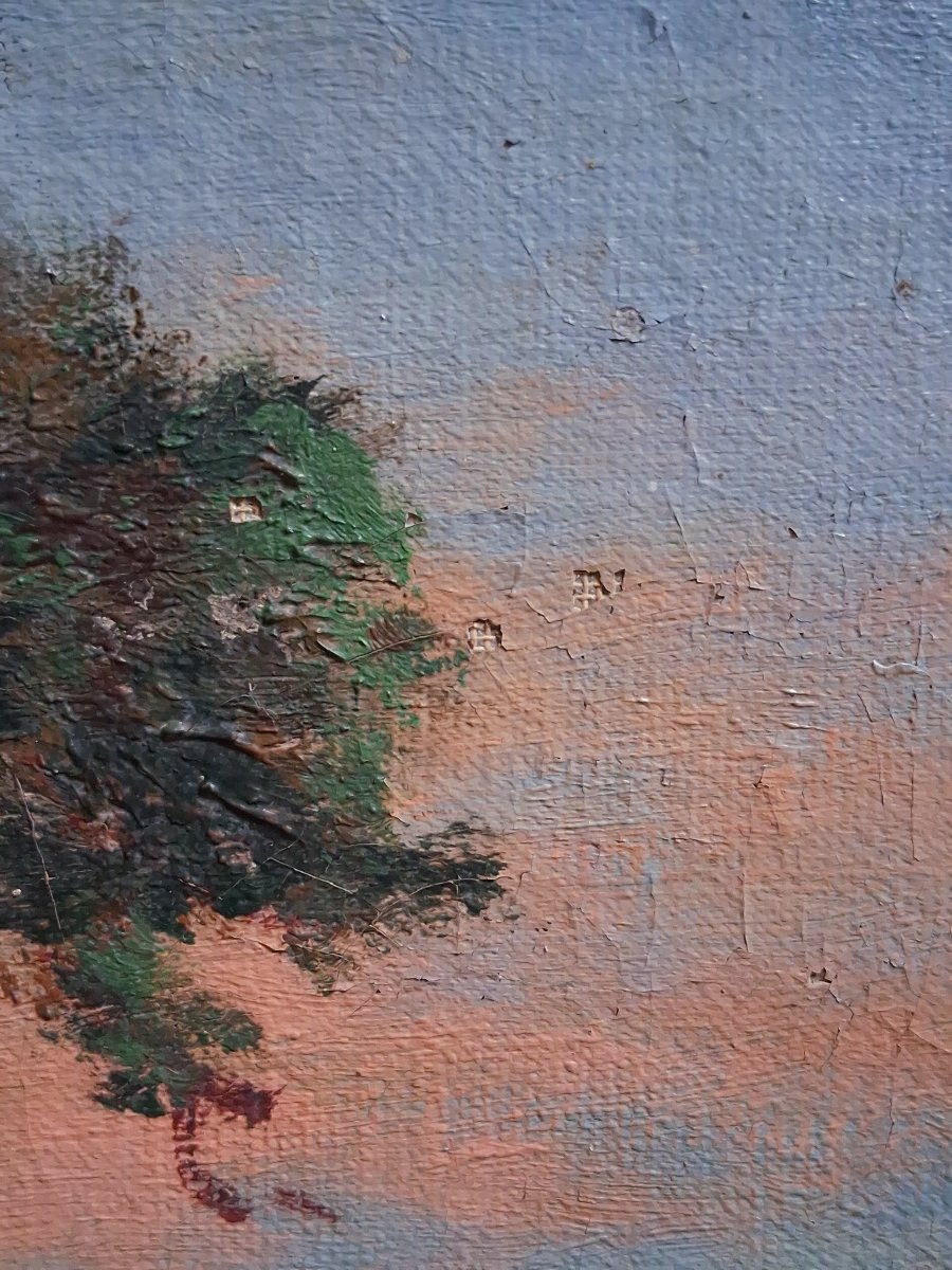Georges Baffert Oil On Canvas Seascape At Dusk-photo-5