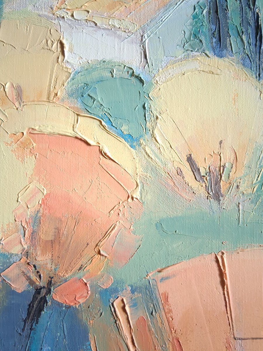 Jacques PETIT (1925-2019) huile sur toile paysage provençal "Mas dans le Luberon"-photo-5