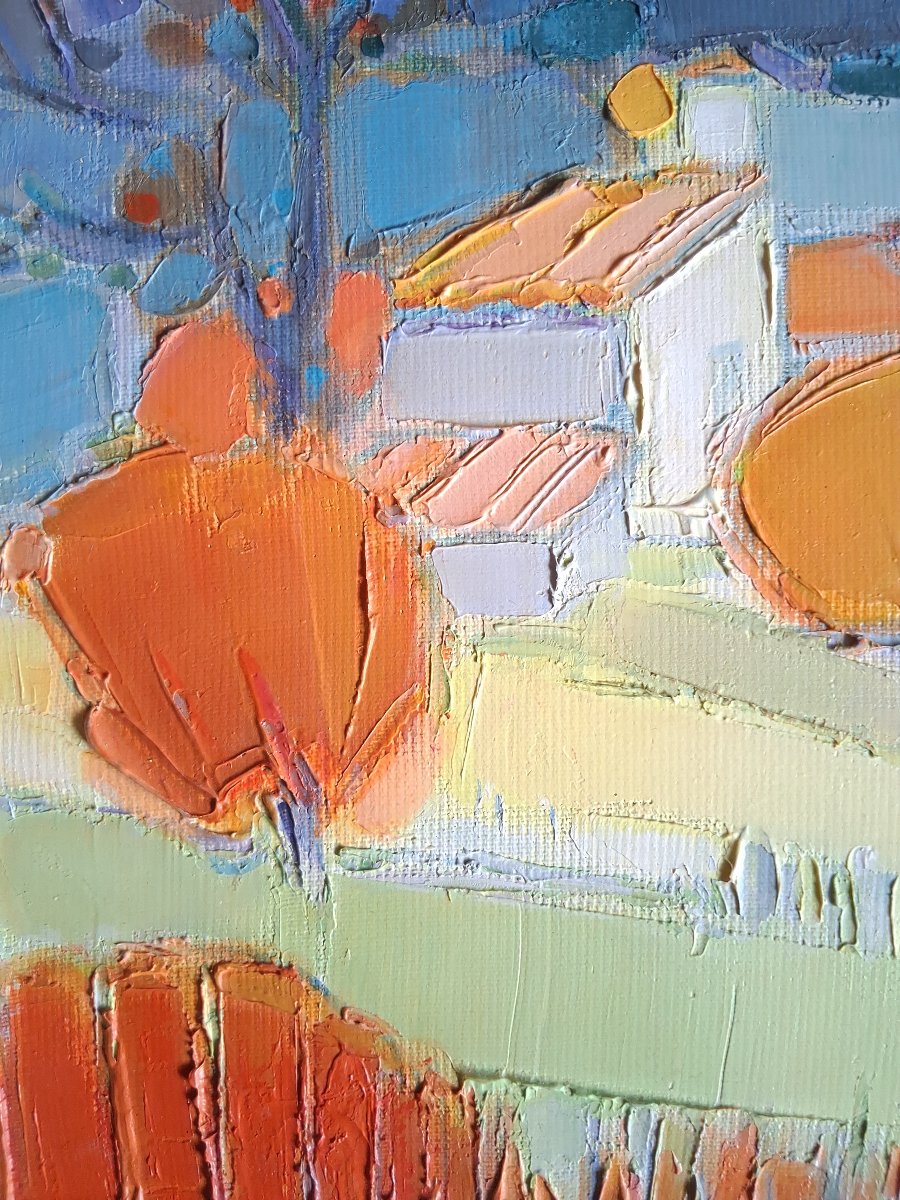 Jacques Petit (1925-2019) Oil On Canvas Provençal Landscape "automne Aux Romanes" Mérindol-photo-1