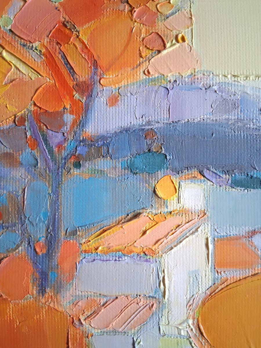 Jacques Petit (1925-2019) Oil On Canvas Provençal Landscape "automne Aux Romanes" Mérindol-photo-2