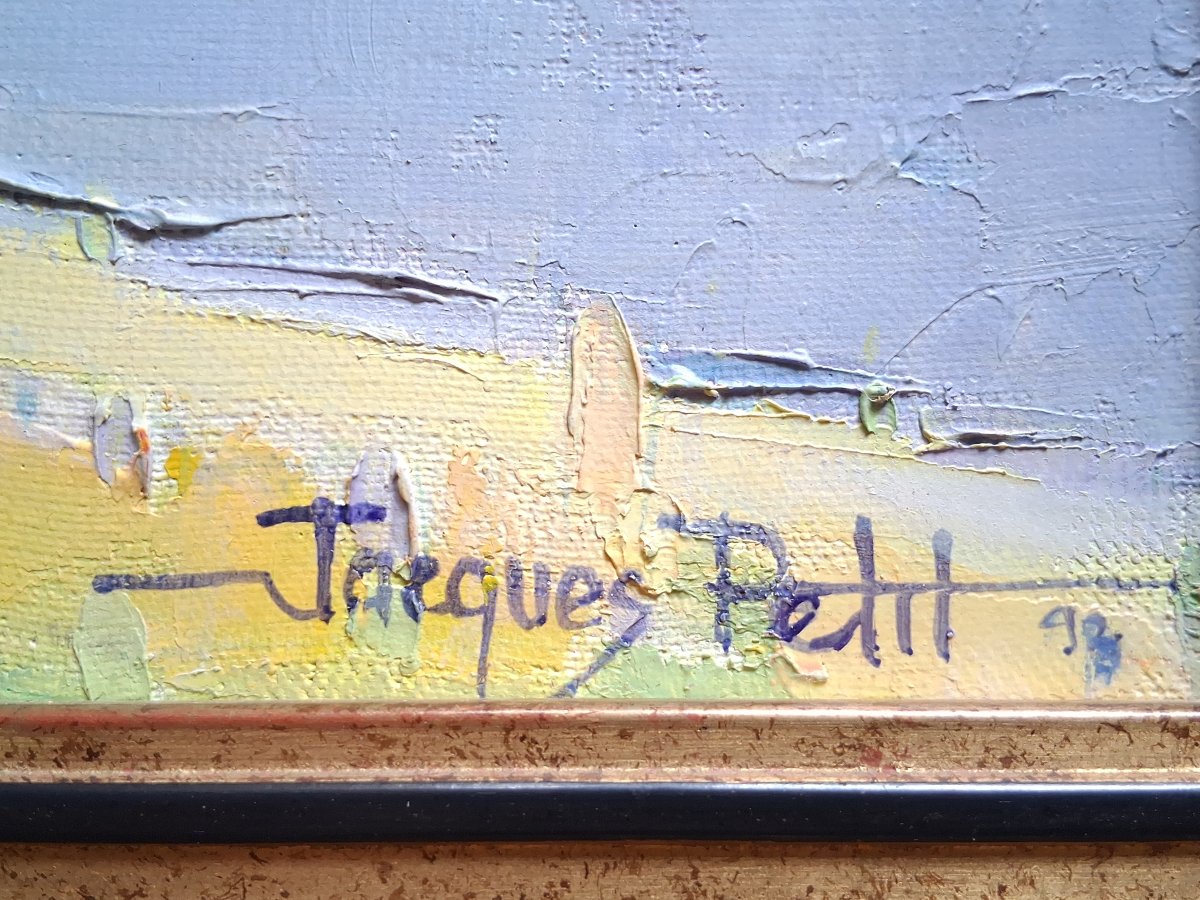 Jacques Petit (1925-2019) Oil On Canvas Provençal Landscape "automne Aux Romanes" Mérindol-photo-5