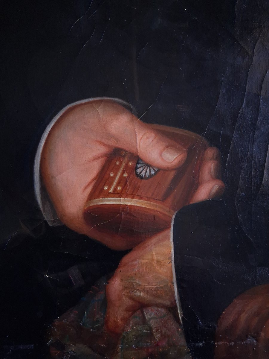 Oil On Canvas Portrait Of A Man First Half Of The 19th Century-photo-6