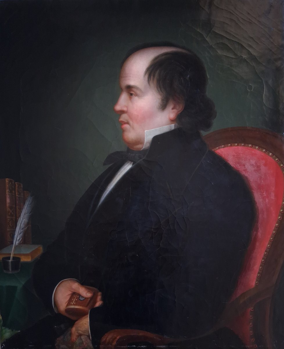 Oil On Canvas Portrait Of A Man First Half Of The 19th Century