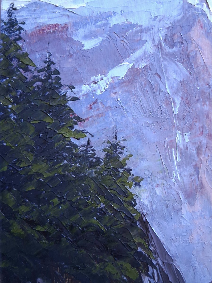 Astrid Walford (1907–1984) Oil On Wood Mountain Landscape Alps-photo-5