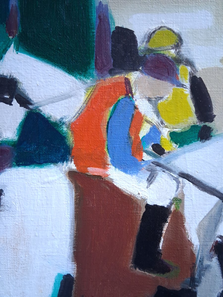 Claude Aliotti (1925-1989) Oil On Canvas Horse Racing Horses Jockeys-photo-4