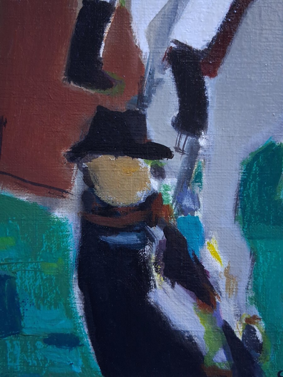 Claude Aliotti (1925-1989) Oil On Canvas Horse Racing Horses Jockeys-photo-2