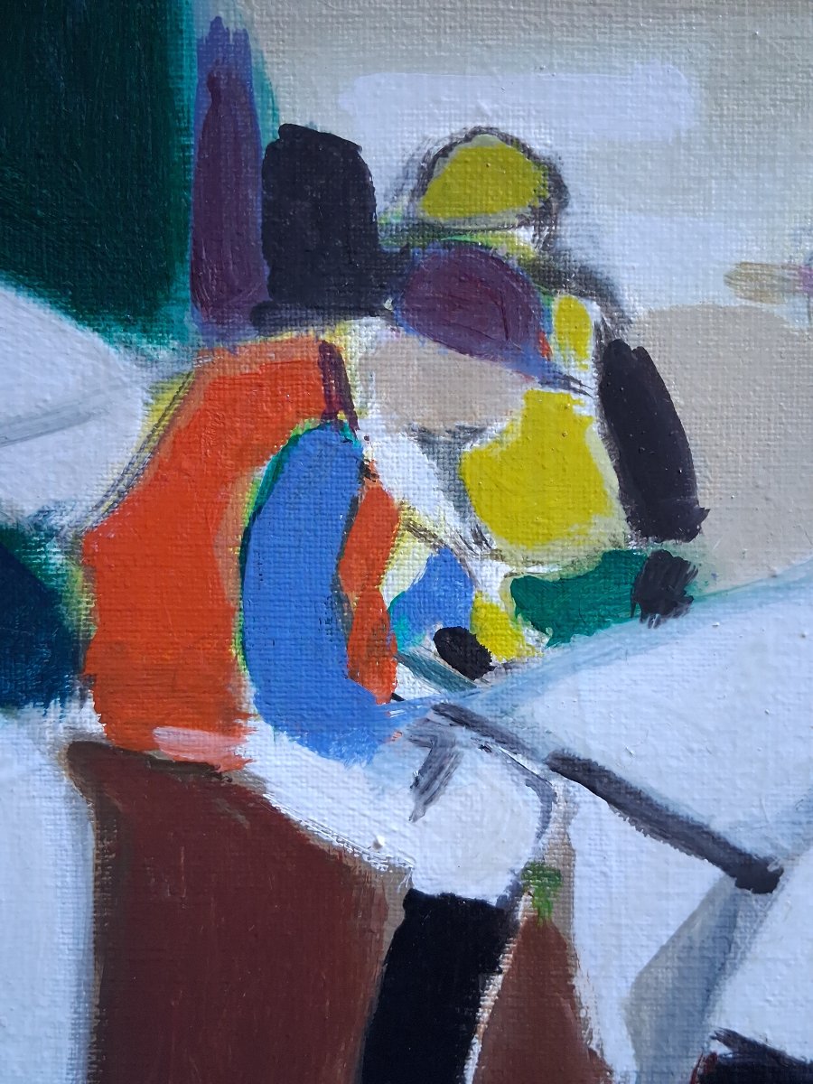 Claude Aliotti (1925-1989) Oil On Canvas Horse Racing Horses Jockeys-photo-4