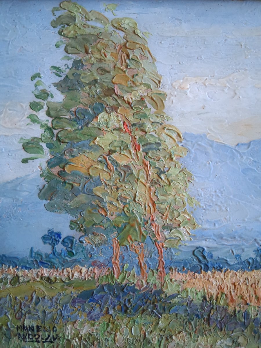 Honoré Nicolau Oil On Panel Summer Landscape-photo-3