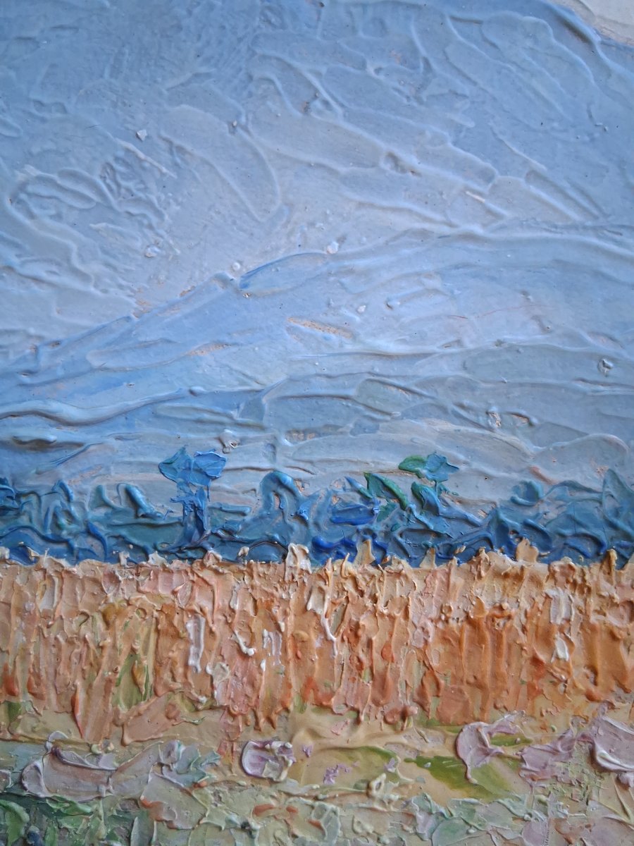 Honoré Nicolau Oil On Panel Summer Landscape-photo-3