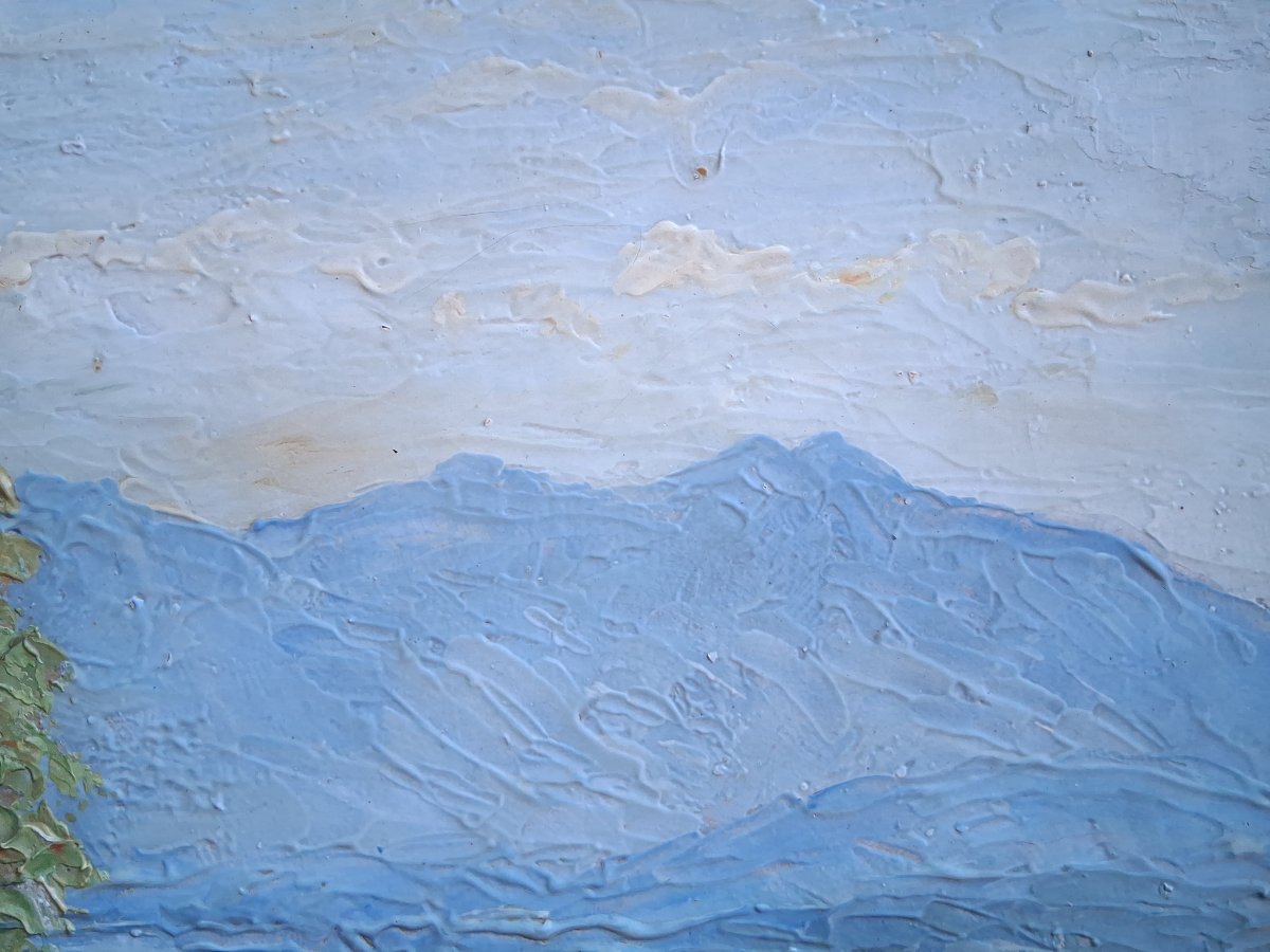 Honoré Nicolau Oil On Panel Summer Landscape-photo-4