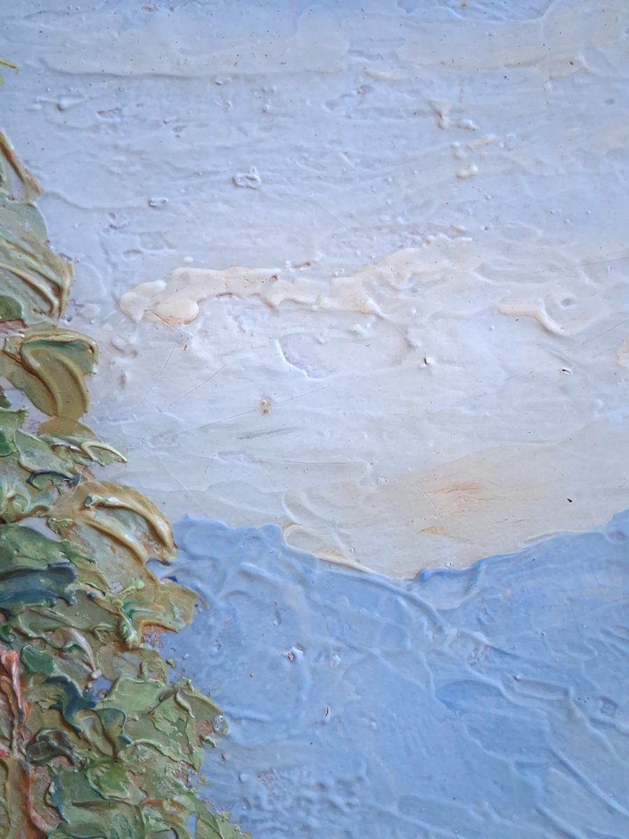 Honoré Nicolau Oil On Panel Summer Landscape-photo-5