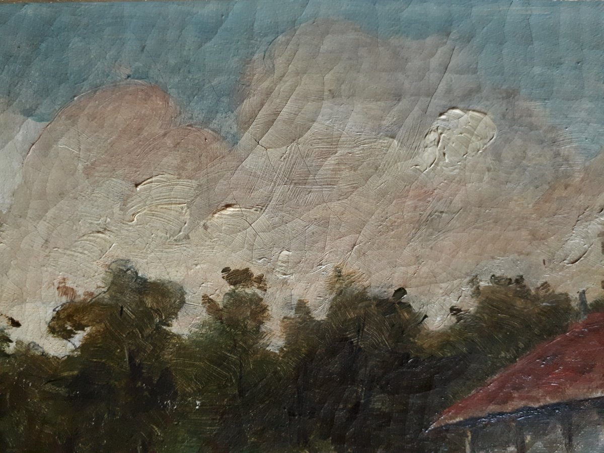 Pierre Henri Chanut 1857-1907 Table Oil On Canvas River Landscape Lyonnaise School 19th-photo-4