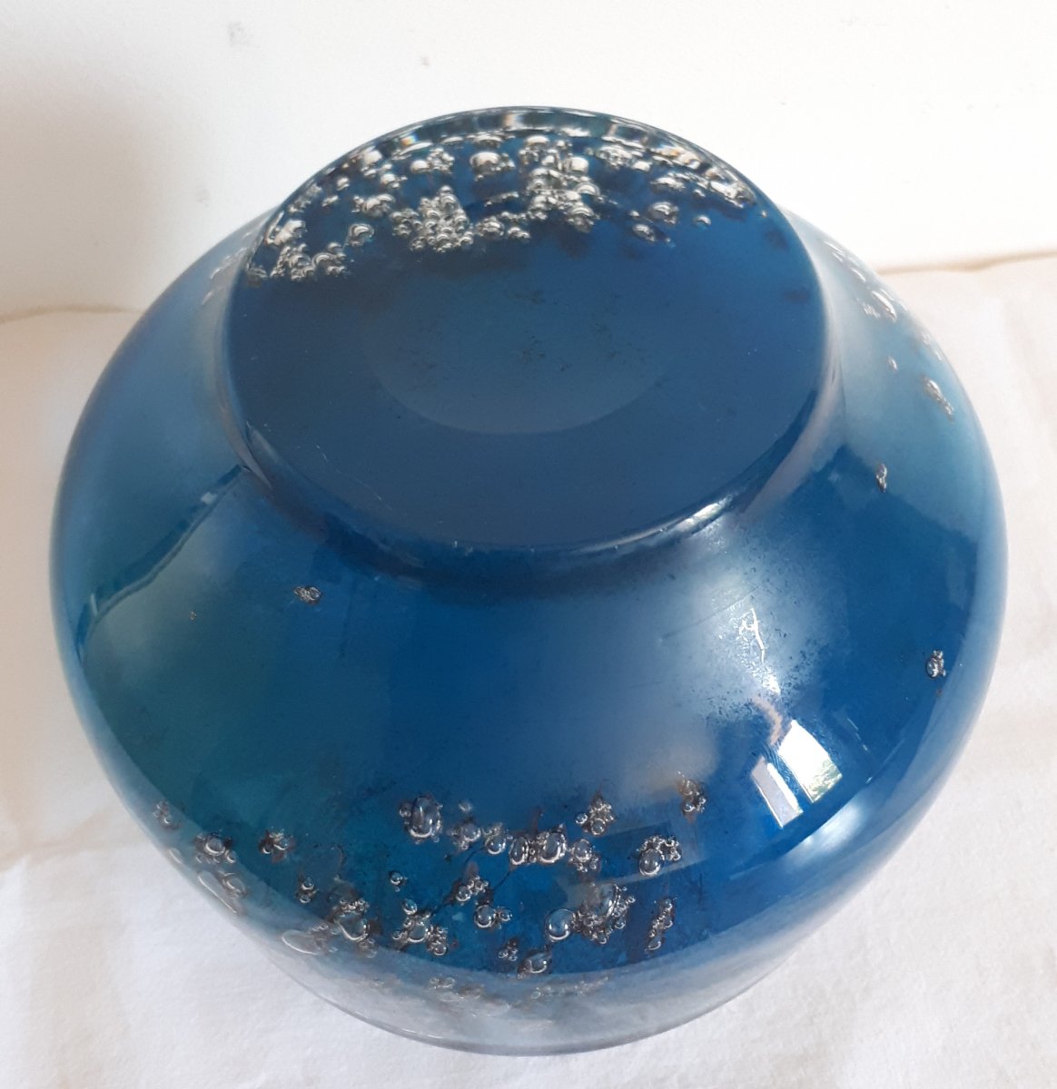 Vase en verre à inclusions de bulles Murano-photo-5