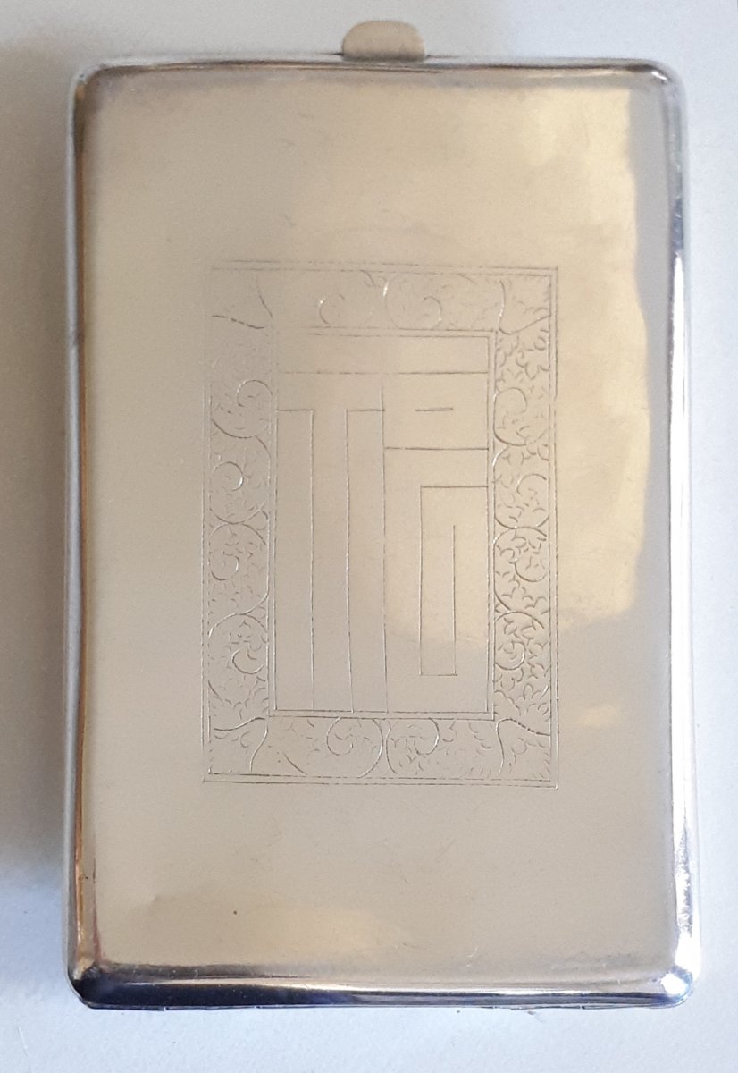 Etui à cigarettes ancien en argent Indochine-photo-4