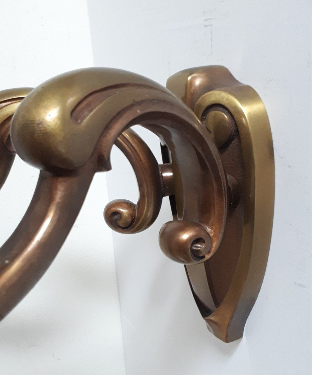 Paire d'appliques en bronze 1930 - 1940  Art Déco-photo-4