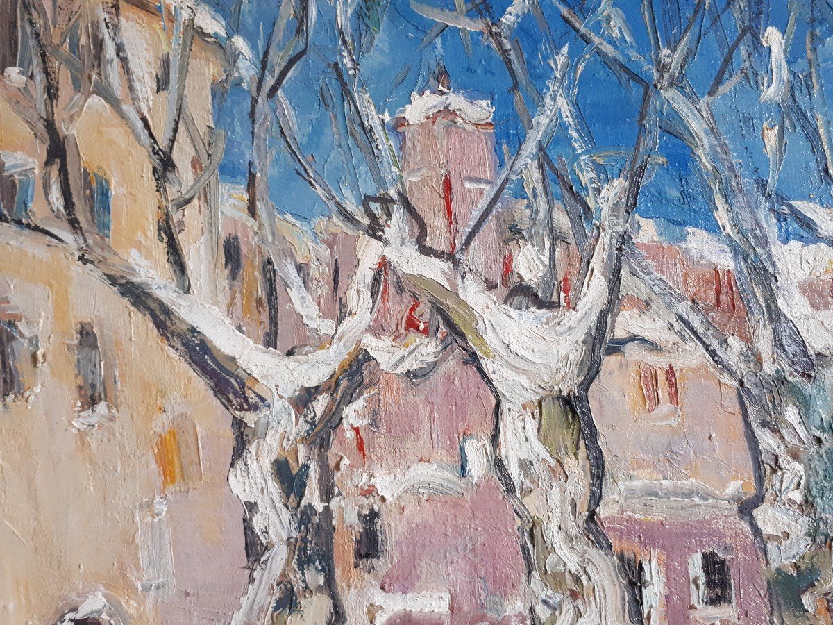 Alain Duperay (born In 1949) Oil On Canvas Market Scene In Uzès Gard-photo-5