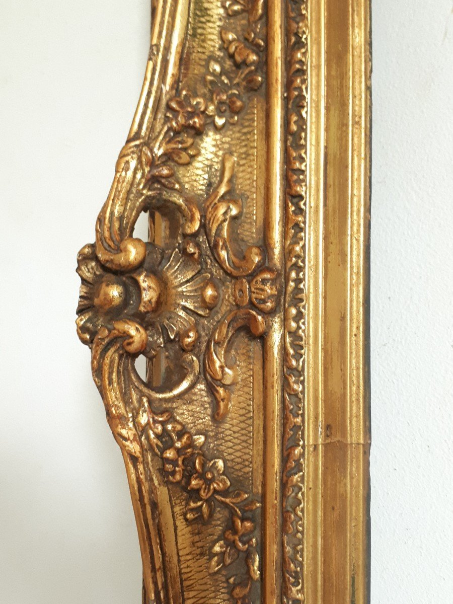 Cadre style Louis XV en bois doré XIXème-photo-6