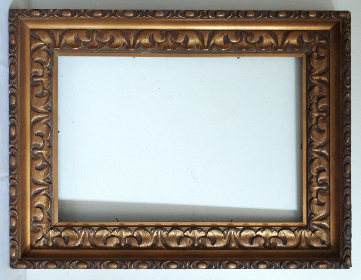 19th Gilded Wood Frame 10p Format For Painting 55 X 38 Cm