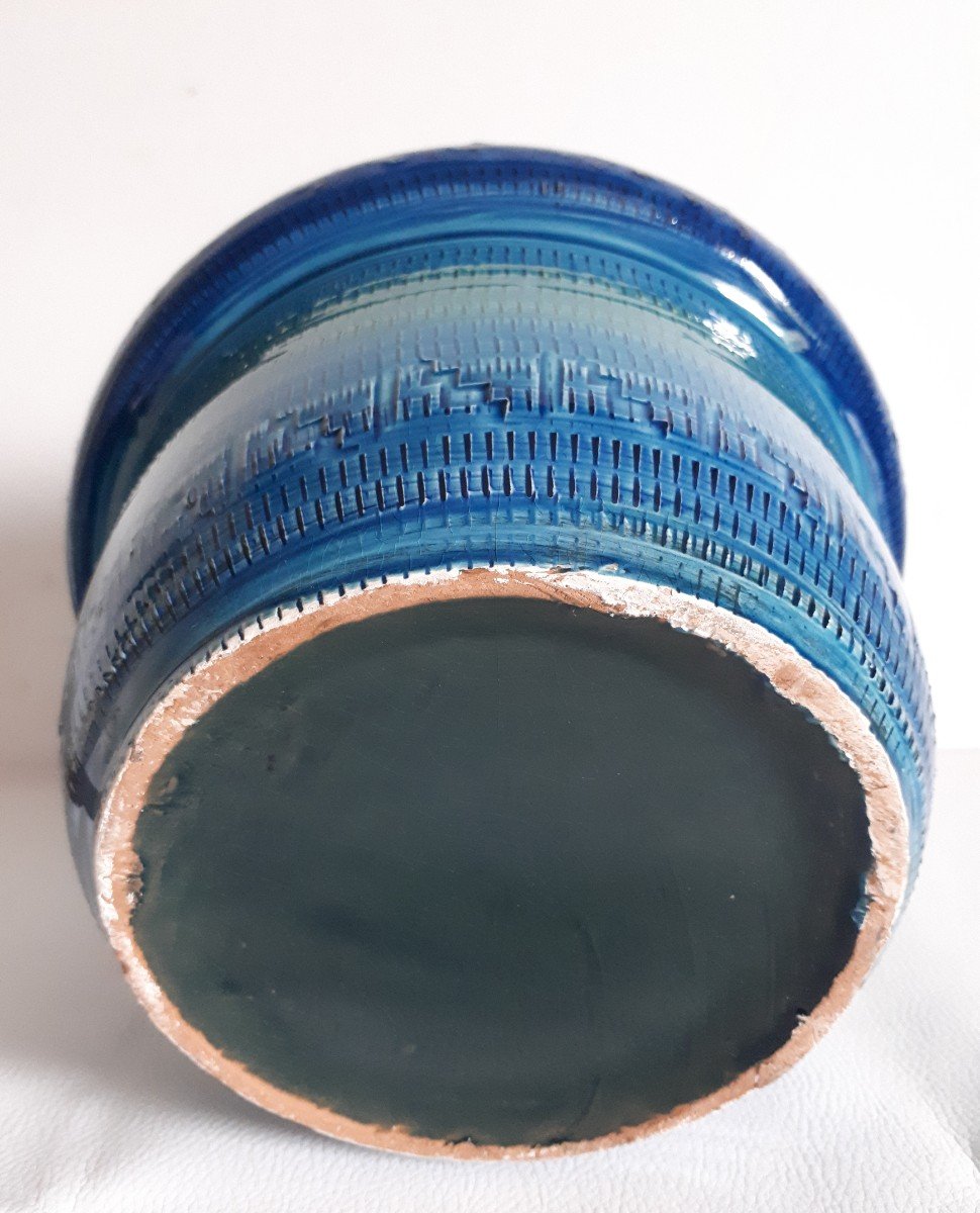 Vase céramique Rimini Blu par Aldo LONDI pour BITOSSI 1960-photo-3