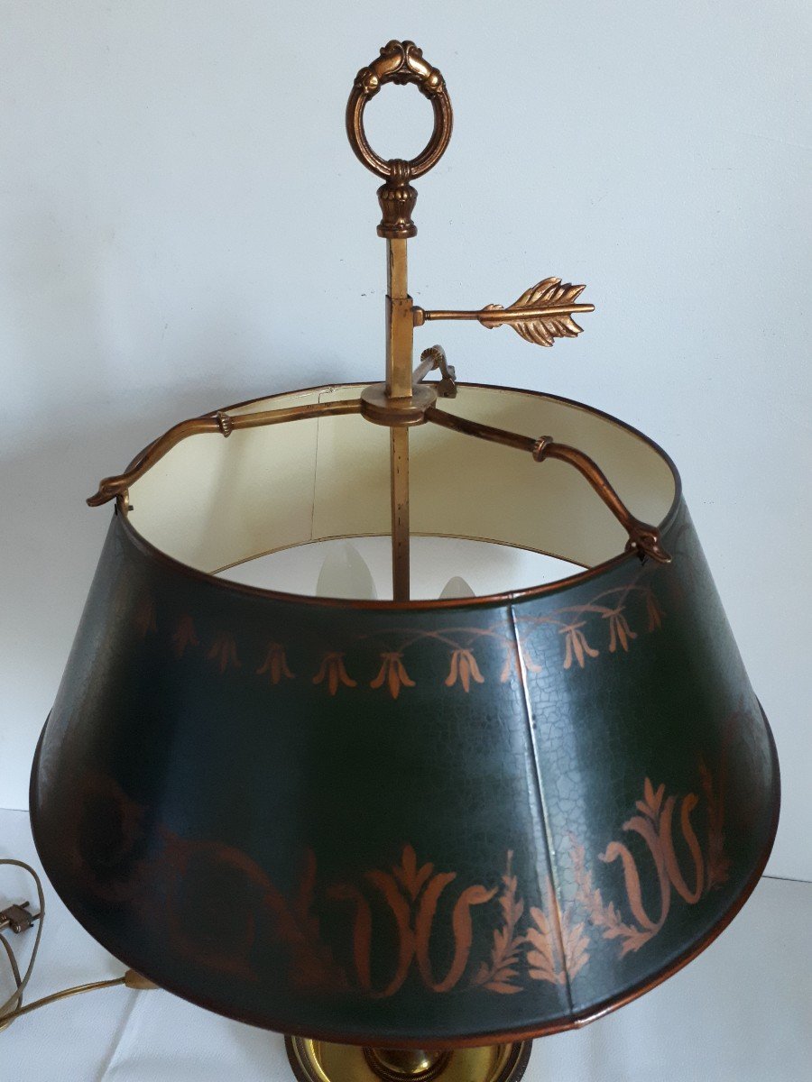 Grande lampe bouillotte en bronze doré de style Louis XVI-photo-3