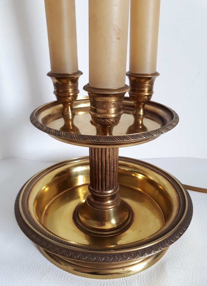 Grande lampe bouillotte en bronze doré de style Louis XVI-photo-3