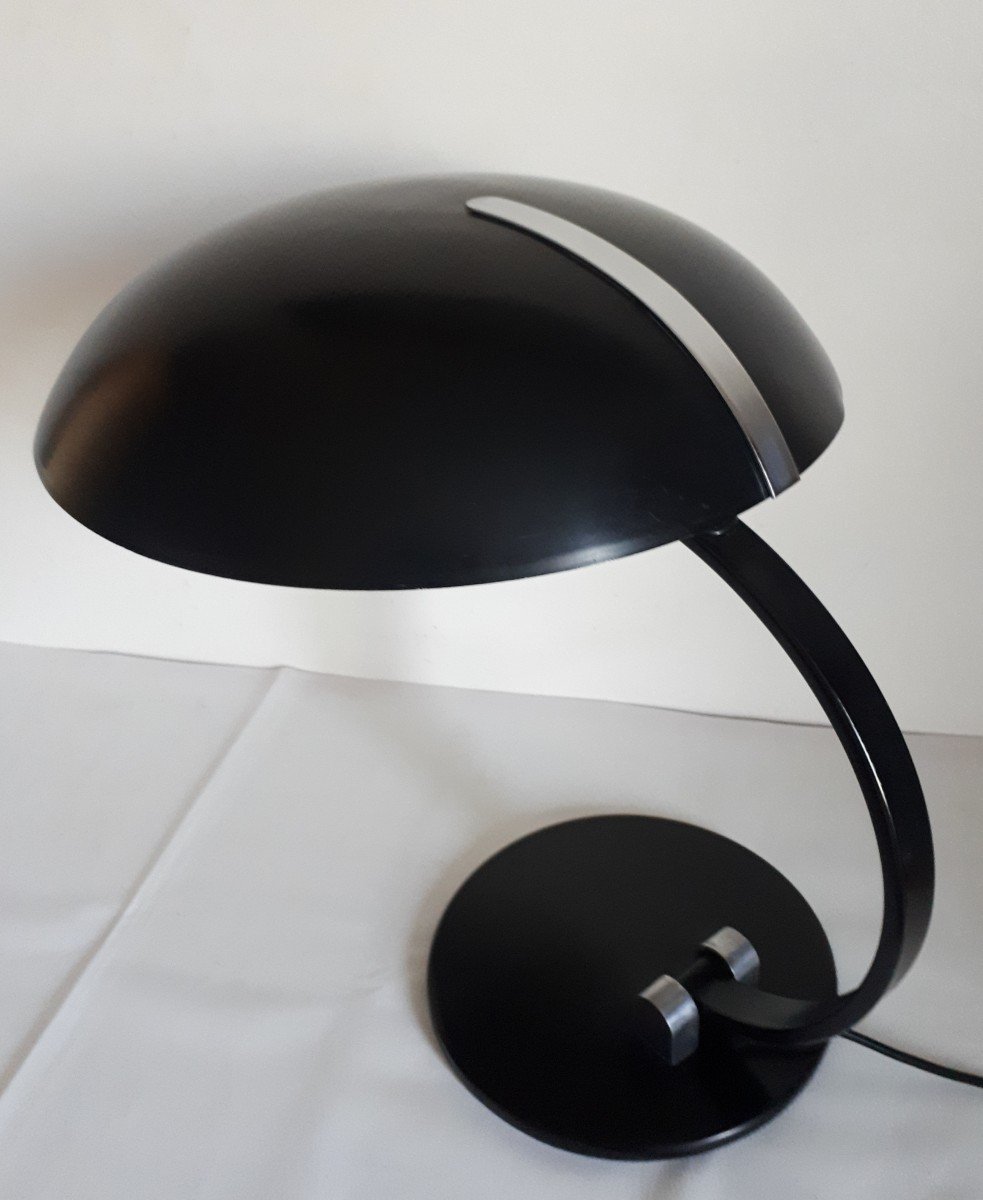 Importante lampe de bureau en métal laqué noir 1970 design-photo-3