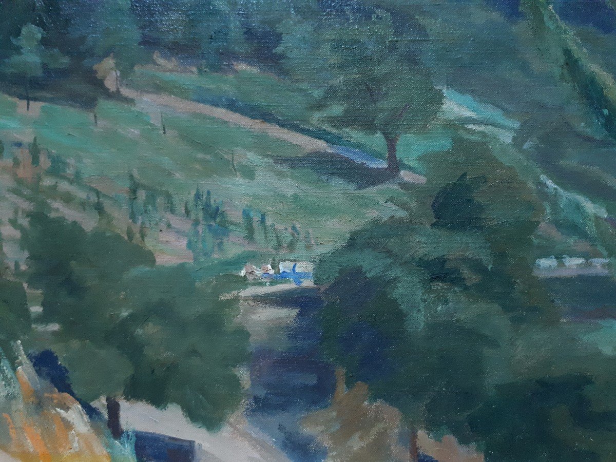 Louise Tagnard (1879-1970) Oil On Canvas Landscape La Tronche Mont Saint-eynard-photo-4
