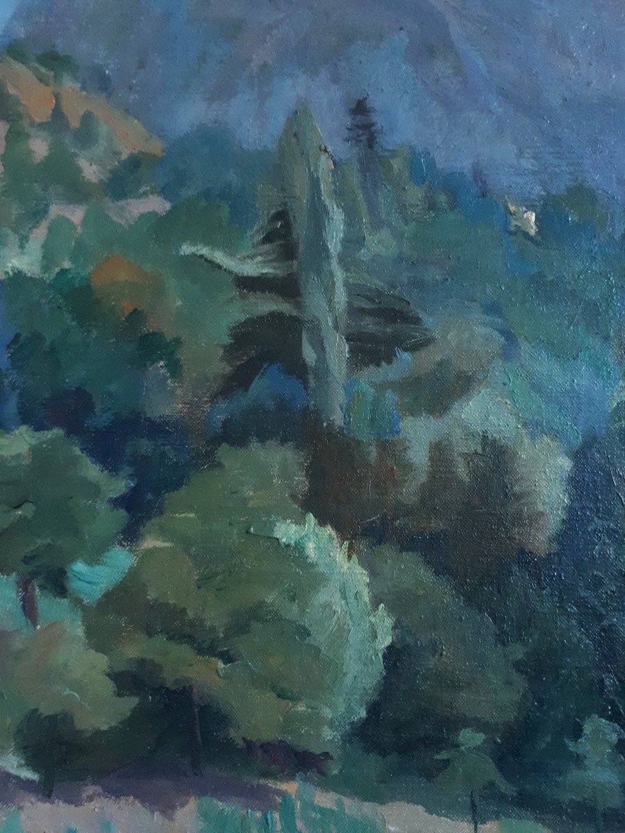 Louise Tagnard (1879-1970) Oil On Canvas Landscape La Tronche Mont Saint-eynard-photo-6