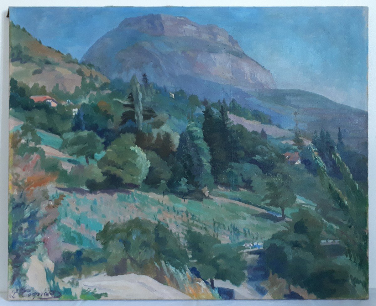 Louise Tagnard (1879-1970) Oil On Canvas Landscape La Tronche Mont Saint-eynard