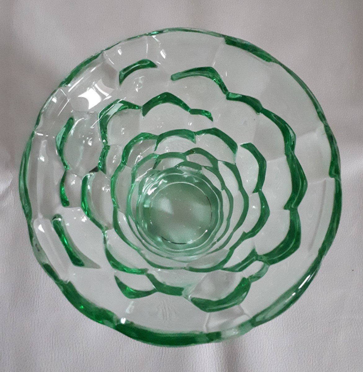 Pierre D'AVESN (1901-1990) vase en verre nid d'abeille 1930 Art Déco-photo-3