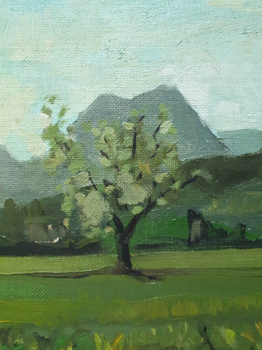 Paul Chatelain (1913-2000) Oil On Canvas Landscape Lyon School-photo-2