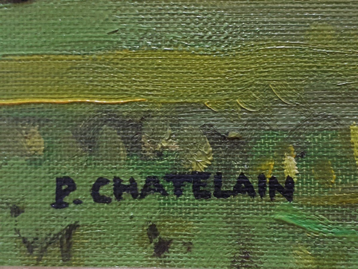Paul Chatelain (1913-2000) Oil On Canvas Landscape Lyon School-photo-5