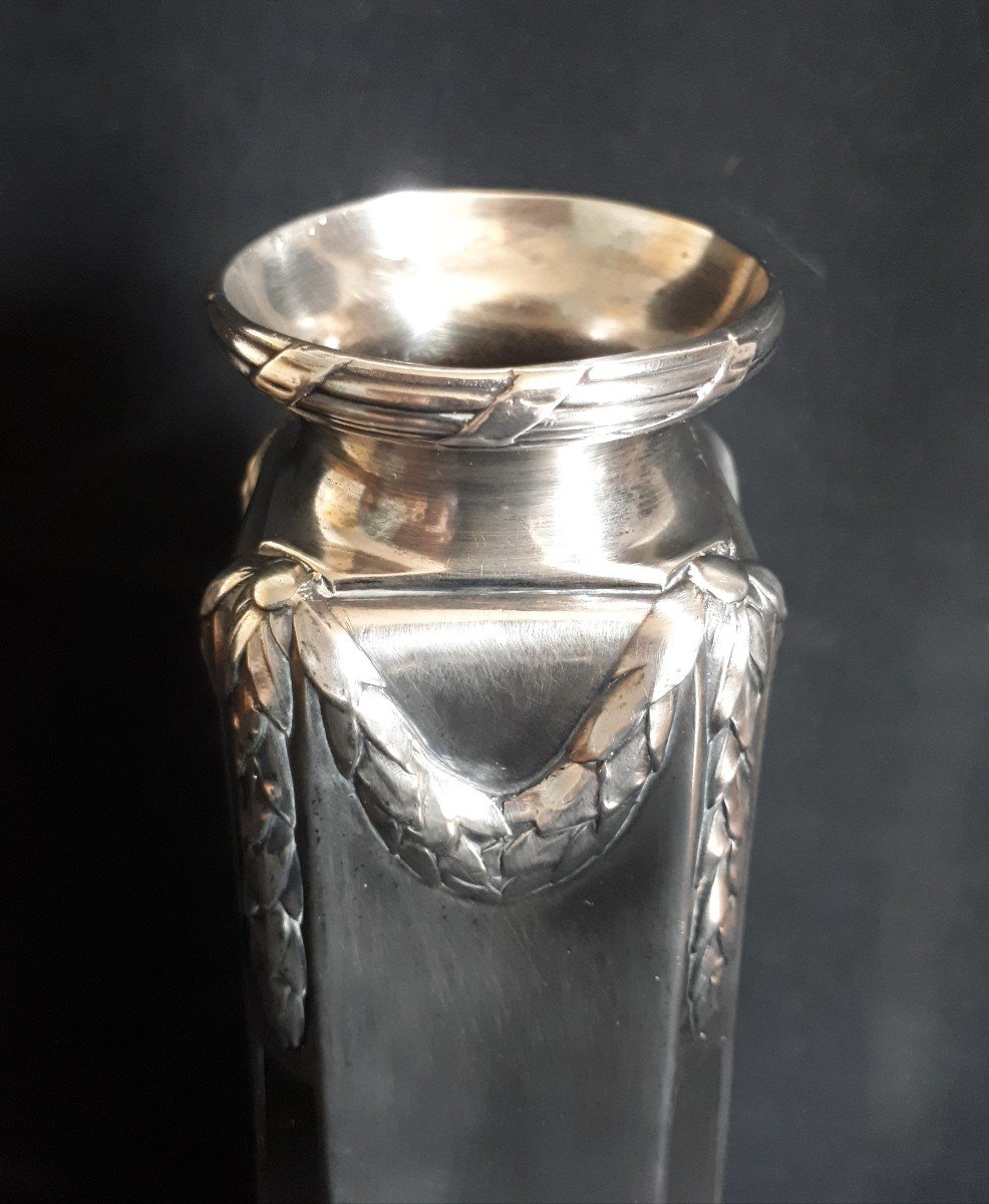 Gallia Christofle vase en métal argenté 1900 Art Nouveau-photo-3