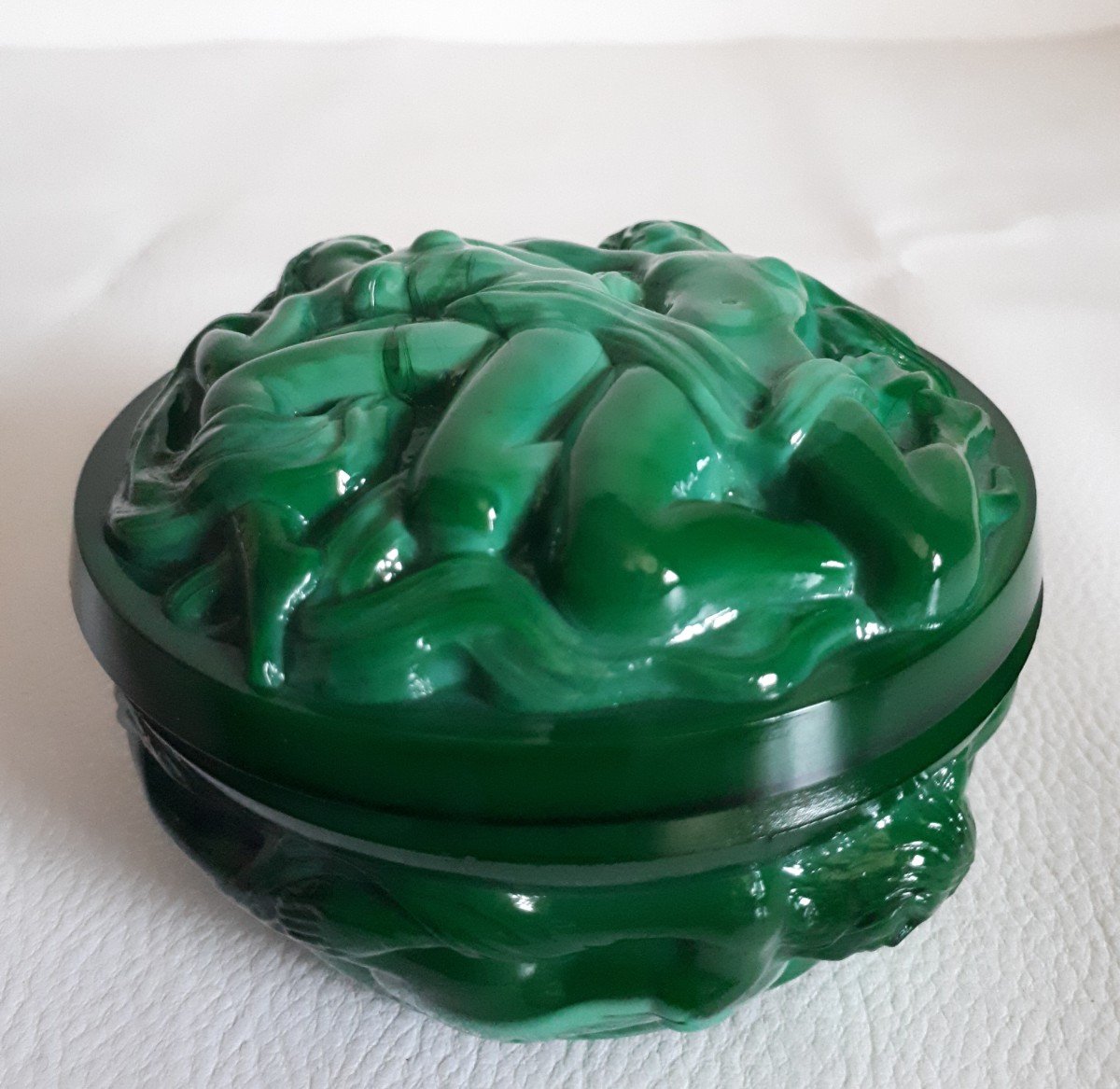 Heinrich HOFFMANN (1875-1938) boîte bombonnière aux bacchantes naïades verre 1930 Art Déco-photo-3