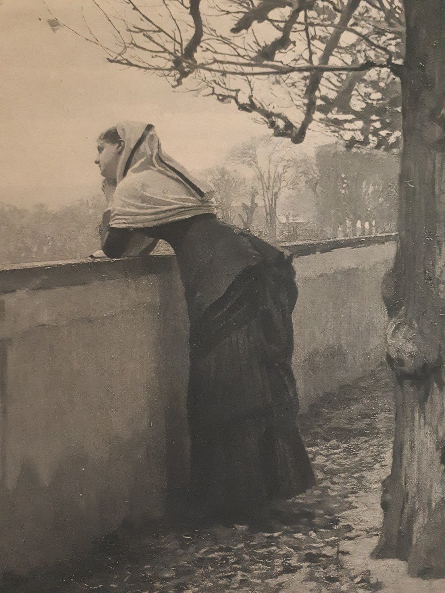 Gravure 19ème Louis Emile ADAN - Soir d'automne - Goupil & Cie 1883 -photo-1