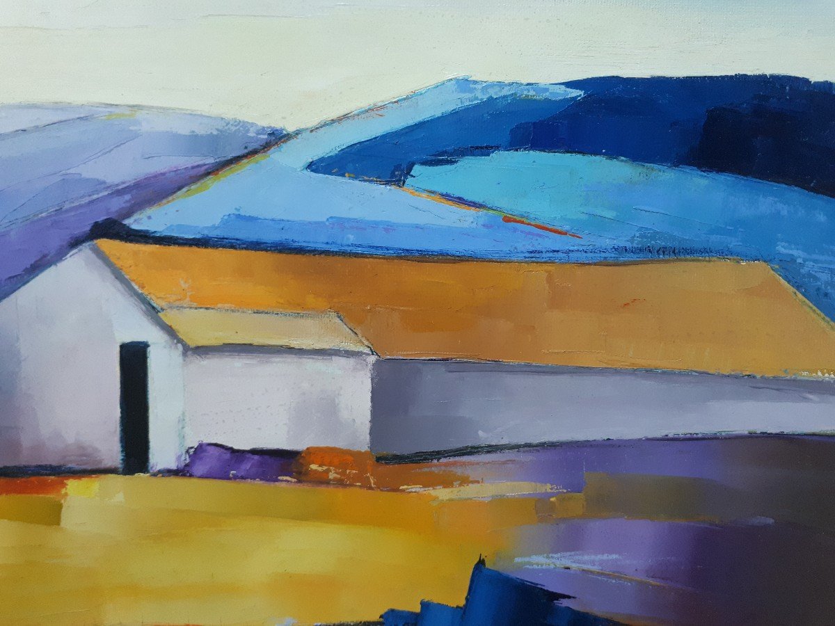 Tableau huile sur toile paysage J. GONIN-photo-2