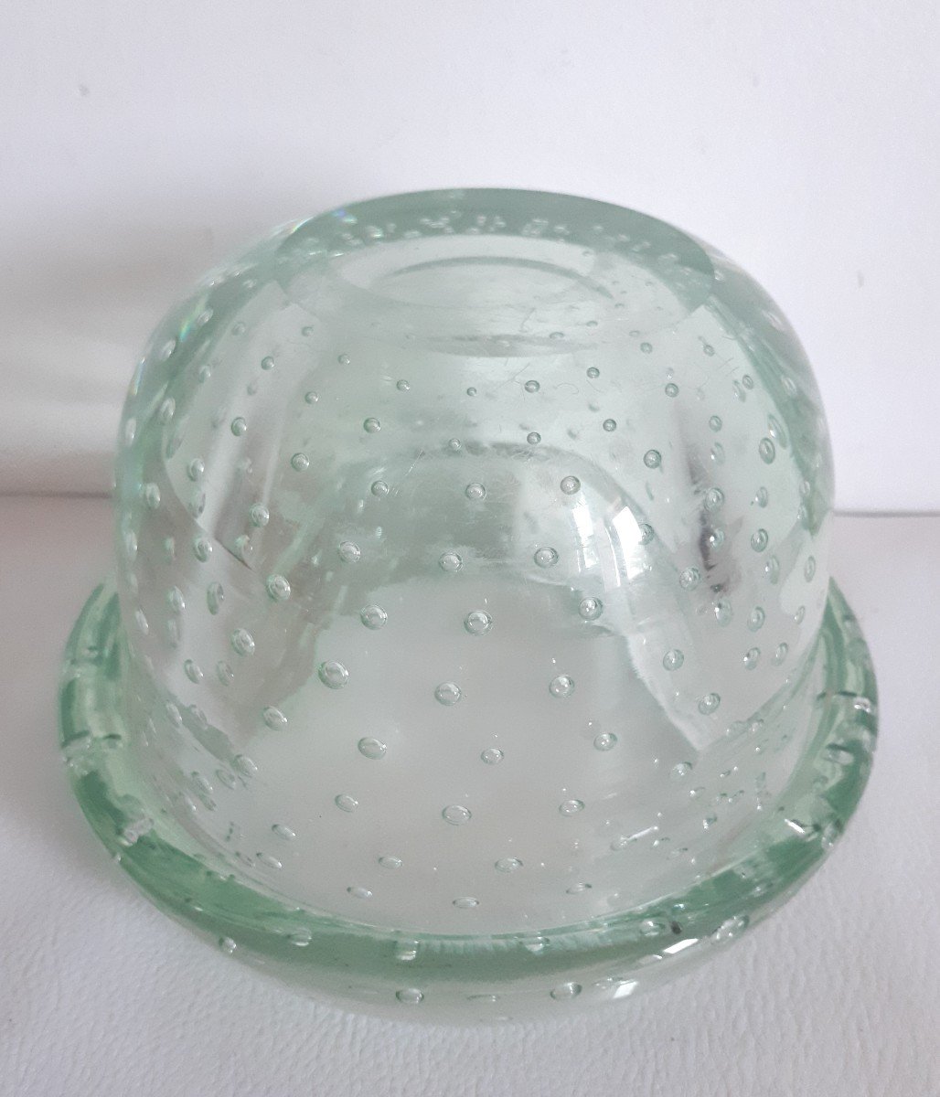 Daum Cut Vase In Bubbled Crystal Glass 1930 Art Deco-photo-1