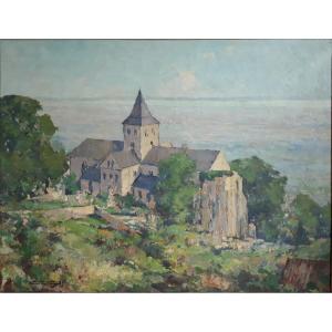 Léon LAUNAY (1890-1956) Abbaye de Graville Le Havre huile sur toile