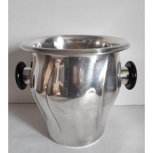 Wmf Champagne Bucket In Silver Metal And Macassar Ebony 1930 Art Deco