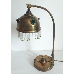 Adjustable Brass Bronze Lamp Viennese Secession Austria 1900 Art Nouveau