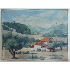Emile FERNAND-DUBOIS (1869-1952) Cavalaire Var paysage provençal huile sur panneau