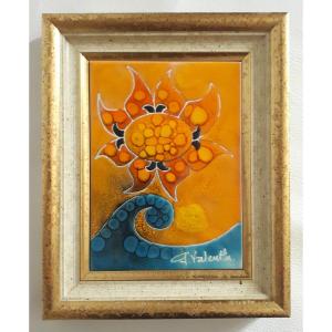 Gilbert Valentin - Les Archanges - Vallauris - Ceramic Plaque 