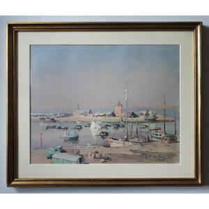 Robert CHAILLOUX (1913-2006) vue de Camaret lithographie