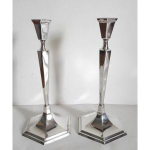 Pair Of Silver Candlesticks