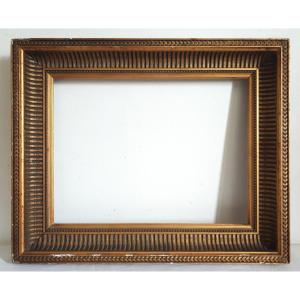 19th Century Gilded Wood Channel Frame For 30.5 X 23 Cm Painting