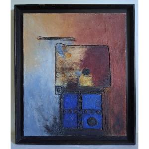Mireille DETTORI composition abstraite - Silence extérieur - huile sur toile technique mixte