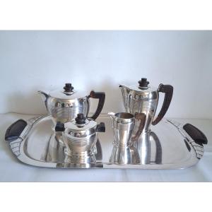 Ercuis Silver-plated Tea And Coffee Set Dragon Model 1930s Art Deco
