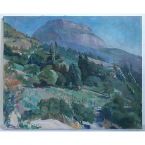 Louise Tagnard (1879-1970) Oil On Canvas Landscape La Tronche Mont Saint-eynard